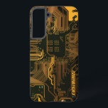 Geek Out Custom PCB Orange Circuit Board Samsung Galaxy Case<br><div class="desc">Custom PCB Circuit Board gifts for geeks or gifts for nerds.  Here's one for the Computer Nerd or Geeks in all of us.  Geek Out your Nerd with this Custom PCB Electronic Circuit Board.  This is a close up picture of a printed circuit board or electronic circuit board.</div>