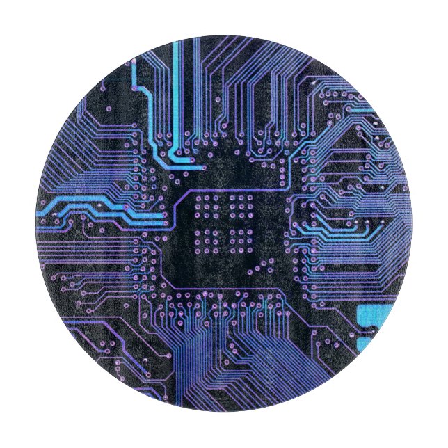 Geek Out Nerd PCB Blue Electronic Circuit Board  (Front)
