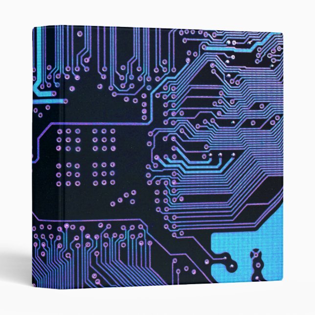 Geek Out Nerd PCB Blue Electronic Circuit Board  Binder (Front/Spine)
