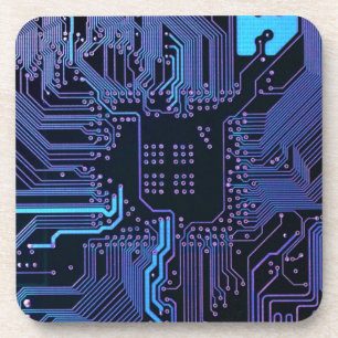 Geek Out Nerd PCB Blue Electronic Circuit Board Coaster