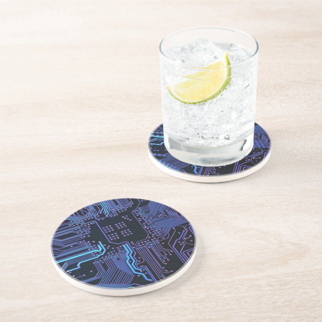 Geek Out Nerd PCB Blue Electronic Circuit Board  Coaster (Side)