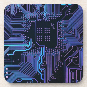 Geek Out Nerd PCB Blue Electronic Circuit Board Coaster