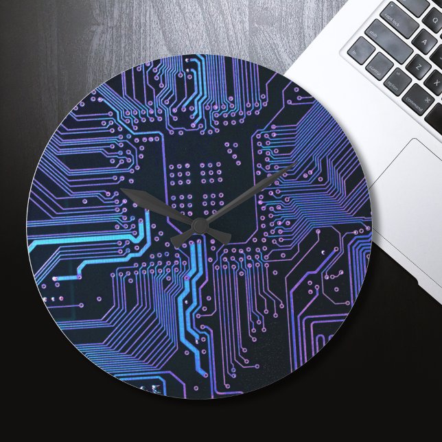 Geek Out Nerd PCB Blue Electronic Circuit Board  Large Clock (Creator Uploaded)