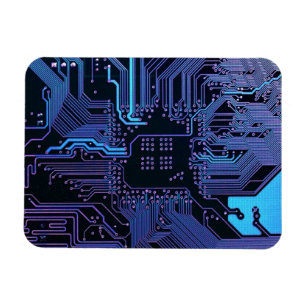 Geek Out Nerd PCB Blue Electronic Circuit Board  Magnet