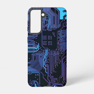 Geek Out Nerd PCB Blue Electronic Circuit Board  Samsung Galaxy Case