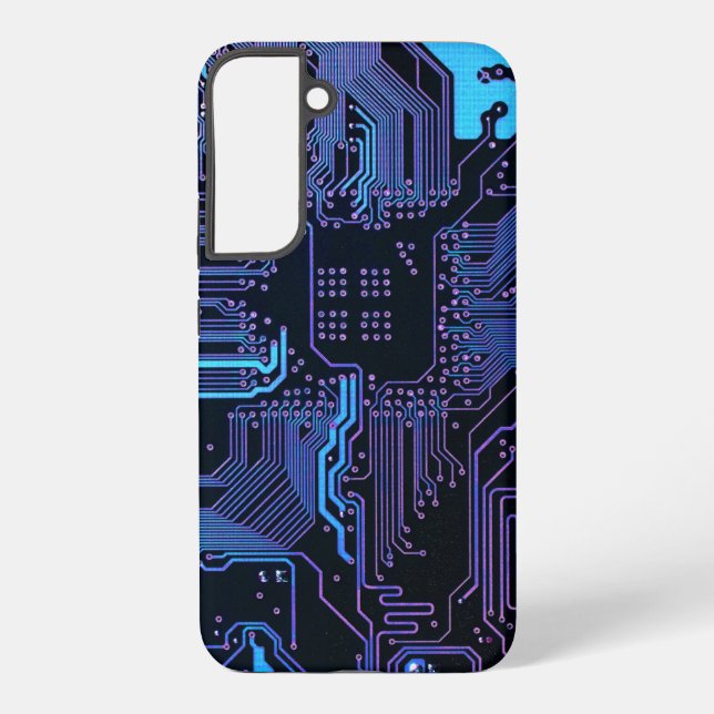 Geek Out Nerd PCB Blue Electronic Circuit Board  Samsung Galaxy S22+ Case (Back)