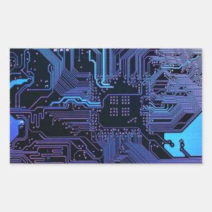 Geek Out Nerd PCB Blue Electronic Circuit Board  Sticker