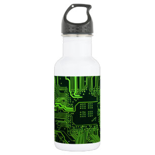 Geek Out Nerd PCB Green Electronic Circuit Board 532 Ml Water Bottle