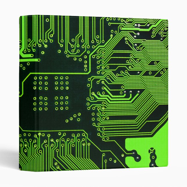 Geek Out Nerd PCB Green Electronic Circuit Board  Binder (Front/Spine)