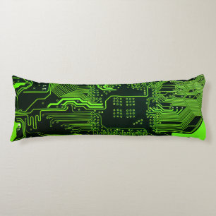 Geek Out Nerd PCB Green Electronic Circuit Board  Body Pillow