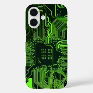 Geek Out Nerd PCB Green Electronic Circuit Board  iPhone 16 Case