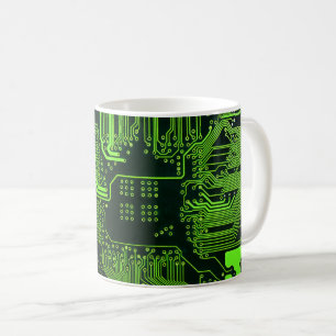 Geek Out Nerd PCB Green Electronic Circuit Board Coffee Mug