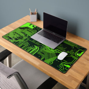 Geek Out Nerd PCB Green Electronic Circuit Board Desk Mat
