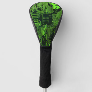 Geek Out Nerd PCB Green Electronic Circuit Board  Golf Head Cover