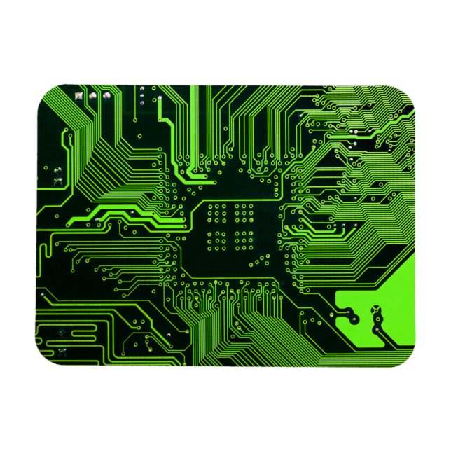 Geek Out Nerd PCB Green Electronic Circuit Board  Magnet (Horizontal)