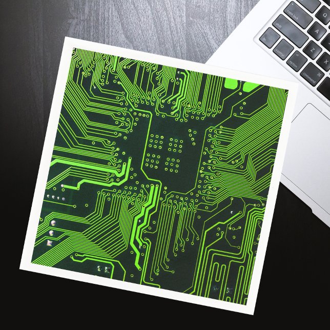 Geek Out Nerd PCB Green Electronic Circuit Board  Napkin (Creator Uploaded)