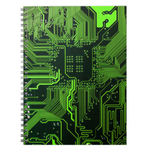 Geek Out Nerd PCB Green Electronic Circuit Board  Notebook