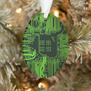 Geek Out Nerd PCB Green Electronic Circuit Board Ornament