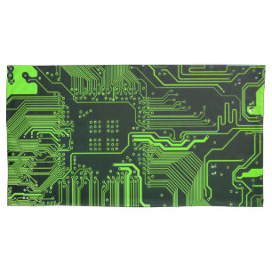 Geek Out Nerd PCB Green Electronic Circuit Board  Pillowcase