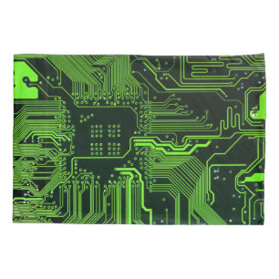 Geek Out Nerd PCB Green Electronic Circuit Board  Pillowcase