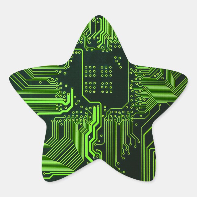 Geek Out Nerd PCB Green Electronic Circuit Board  Star Sticker (Front)
