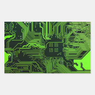 Geek Out Nerd PCB Green Electronic Circuit Board  Sticker