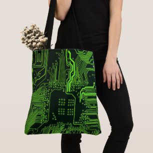 Geek Out Nerd PCB Green Electronic Circuit Board  Tote Bag