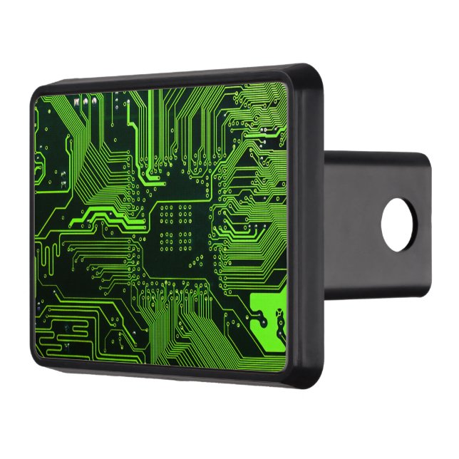 Geek Out Nerd PCB Green Electronic Circuit Board  Trailer Hitch Cover (Left)