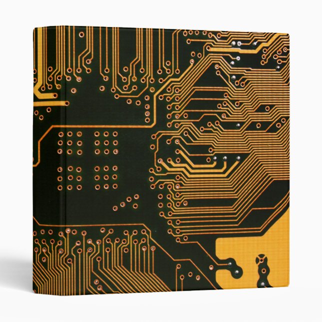 Geek Out Nerd PCB Orange Electronic Circuit Board  Binder (Front/Spine)