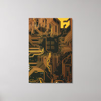 Geek Out Nerd PCB Orange Electronic Circuit Board 