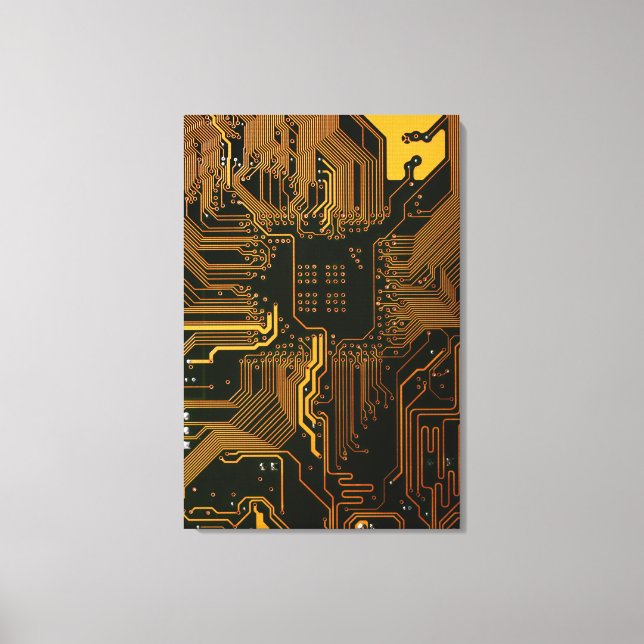 Geek Out Nerd PCB Orange Electronic Circuit Board  Canvas Print (Front)