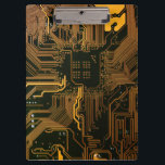 Geek Out Nerd PCB Orange Electronic Circuit Board  Clipboard<br><div class="desc">PCB Circuit Board gifts for geeks or gifts for nerds.  Here's one for the Computer Nerd or Geeks in all of us.  Geek Out your Nerd with this PCB Electronic Circuit Board.  This is a close up picture of a printed circuit board or electronic circuit board.</div>