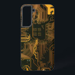 Geek Out Nerd PCB Orange Electronic Circuit Board  Samsung Galaxy Case<br><div class="desc">PCB Circuit Board gifts for geeks or gifts for nerds.  Here's one for the Computer Nerd or Geeks in all of us.  Geek Out your Nerd with this PCB Electronic Circuit Board.  This is a close up picture of a printed circuit board or electronic circuit board.</div>