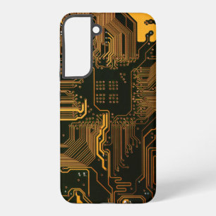 Geek Out Nerd PCB Orange Electronic Circuit Board  Samsung Galaxy Case