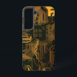 Geek Out Nerd PCB Orange Electronic Circuit Board  Samsung Galaxy Case<br><div class="desc">PCB Circuit Board gifts for geeks or gifts for nerds.  Here's one for the Computer Nerd or Geeks in all of us.  Geek Out your Nerd with this PCB Electronic Circuit Board.  This is a close up picture of a printed circuit board or electronic circuit board.</div>