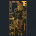 Geek Out Nerd PCB Orange Electronic Circuit Board  Samsung Galaxy Case<br><div class="desc">PCB Circuit Board gifts for geeks or gifts for nerds.  Here's one for the Computer Nerd or Geeks in all of us.  Geek Out your Nerd with this PCB Electronic Circuit Board.  This is a close up picture of a printed circuit board or electronic circuit board.</div>