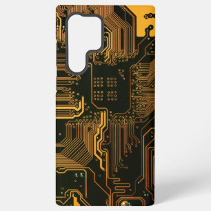 Geek Out Nerd PCB Orange Electronic Circuit Board  Samsung Galaxy Case