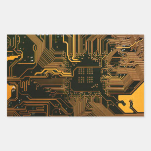 Geek Out Nerd PCB Orange Electronic Circuit Board  Sticker