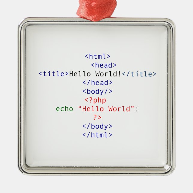 Geek php Greeting Metal Ornament (Front)
