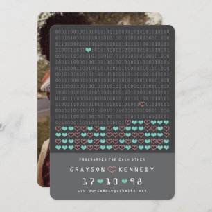Geek Programmed For Love Binary Code Save The Date