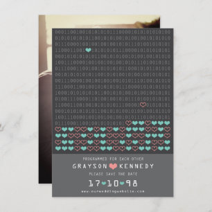 Geek Programmed For Love Binary Code Save The Date