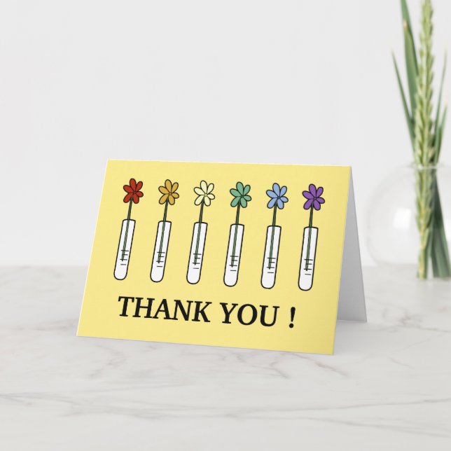 Geek Science Rainbow Flower Thank You Card (Front)