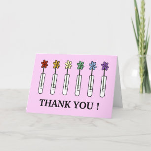 Geek Science Rainbow Flower Thank You Card