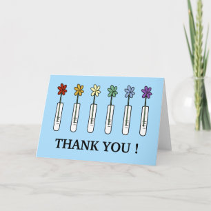 Geek Science Rainbow Flower Thank You Card