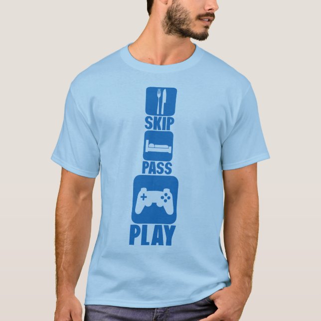 geek skip pass play controller games 2 T-Shirt (Front)