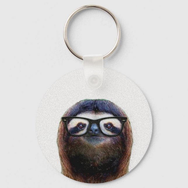 Geek Sloth Keychain (Front)