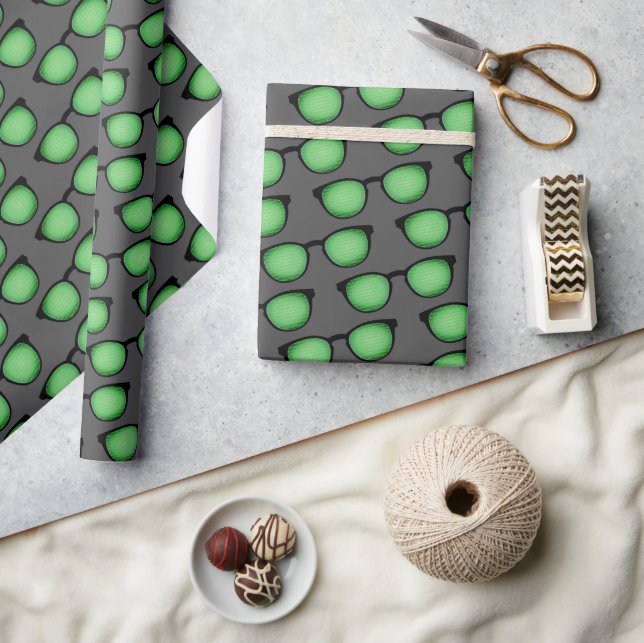 Geek Specs: Glasses with Binary Code Pattern Funny Wrapping Paper (Crafts)