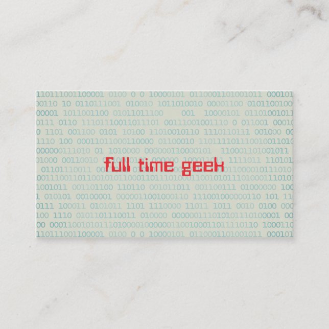 Geek Web Developer Computer Science Binary Codes Business Card (Front)
