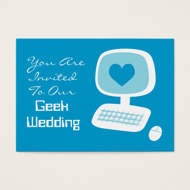 Geek Wedding Invitation Event Cards (Front)