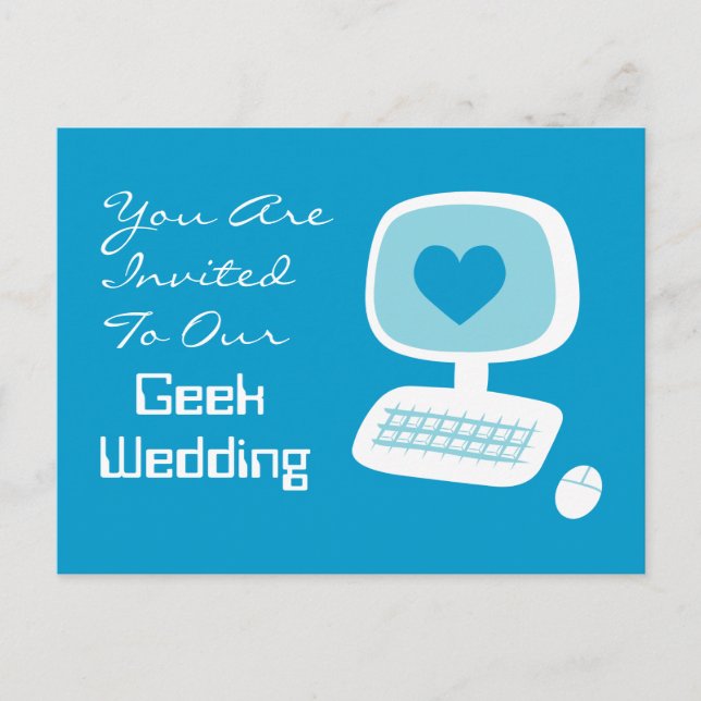 Geek Wedding Invitation Postcards (Front)